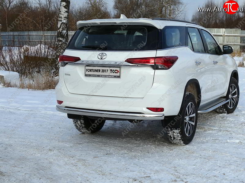 24 099 р. Защита заднего бампера (овальная) ТСС(нержавейка d 75х42 мм)  Toyota Fortuner  AN160 (2015-2024) дорестайлинг, рестайлинг  с доставкой в г. Набережные‑Челны