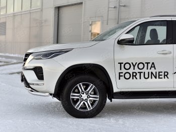 22 999 р. Защита переднего бампера (2 трубы Ø63 и 42 мм, нержавейка) SLITKOFF Toyota Fortuner AN160 рестайлинг (2020-2025)  с доставкой в г. Набережные‑Челны. Увеличить фотографию 4