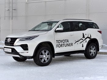 16 699 р. Защита переднего бампера (Ø75х42 мм, нержавейка) Russtal Toyota Fortuner AN160 рестайлинг (2020-2024)  с доставкой в г. Набережные‑Челны. Увеличить фотографию 3