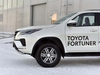 16 699 р. Защита переднего бампера (Ø75х42 мм, нержавейка) Russtal Toyota Fortuner AN160 рестайлинг (2020-2024)  с доставкой в г. Набережные‑Челны. Увеличить фотографию 4