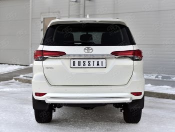 17 999 р. Защита заднего бампера SLITKOFF d76 дуга  Toyota Fortuner  AN160 (2020-2025) рестайлинг  с доставкой в г. Набережные‑Челны. Увеличить фотографию 2