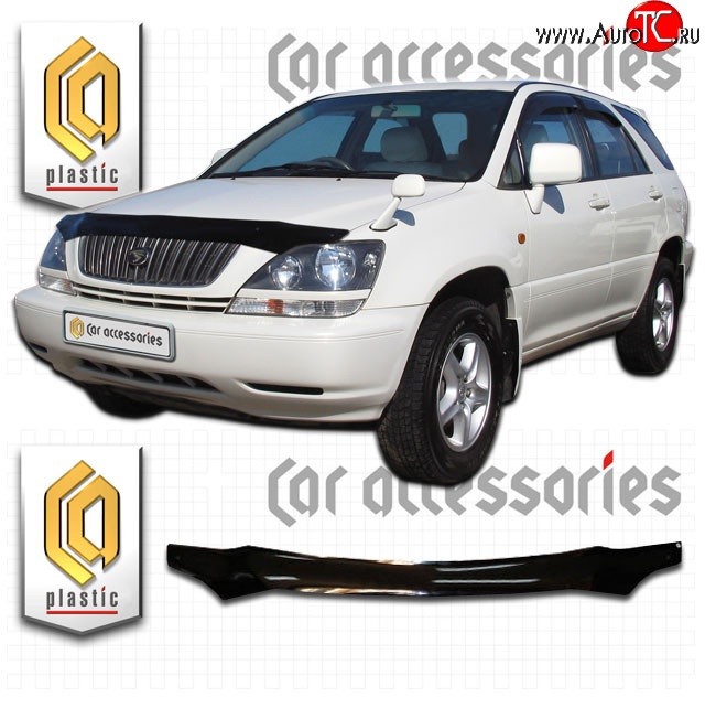 2 079 р. Дефлектор капота CA Plastic  Toyota Harrier  XU10 (1997-2003) дорестайлинг, рестайлинг (Classic черный, Без надписи)  с доставкой в г. Набережные‑Челны