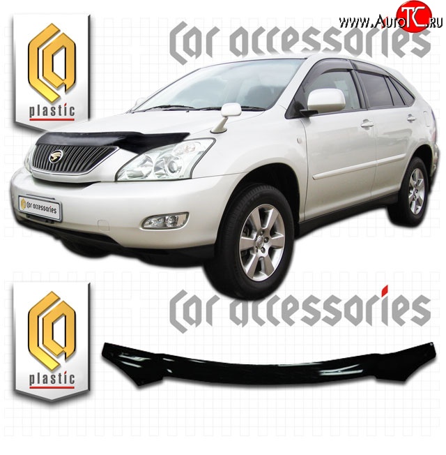 2 079 р. Дефлектор капота CA-Plastic  Toyota Harrier  XU30 (2003-2013) (Classic черный, Без надписи)  с доставкой в г. Набережные‑Челны