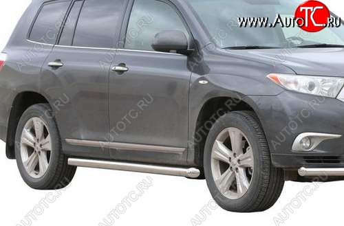 26 999 р. Защита порогов ТехноСфера (Техно Сфера) (нержавейка, 63.5 mm) Toyota Highlander XU40 рестайлинг (2010-2013)  с доставкой в г. Набережные‑Челны