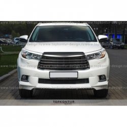 2 199 р. Реснички на фары TopKontur Design Toyota Highlander XU50 дорестайлинг (2013-2017) (Неокрашенные)  с доставкой в г. Набережные‑Челны. Увеличить фотографию 2