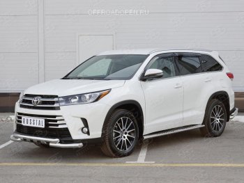 29 399 р. Защита переднего бампера (2 трубы Ø63 мм, нержавейка) SLITKOFF  Toyota Highlander  XU50 (2013-2017) дорестайлинг  с доставкой в г. Набережные‑Челны. Увеличить фотографию 3