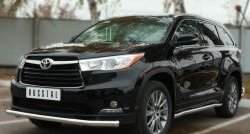 18 949 р. Одинарная защита переднего бампера диаметром 63 мм SLITKOFF Toyota Highlander XU50 дорестайлинг (2013-2017)  с доставкой в г. Набережные‑Челны. Увеличить фотографию 2