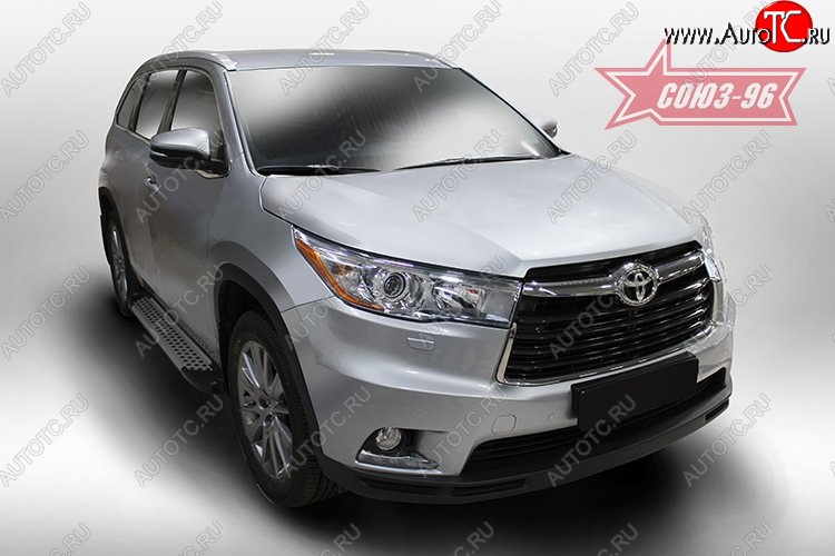 9 089 р. Пороги из алюминиевого профиля Souz-96 Toyota Highlander XU50 дорестайлинг (2013-2017)  с доставкой в г. Набережные‑Челны