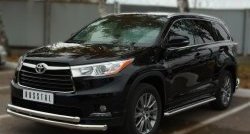 33 949 р. Широкая защита порогов SLITKOFF Toyota Highlander XU50 дорестайлинг (2013-2017)  с доставкой в г. Набережные‑Челны. Увеличить фотографию 3