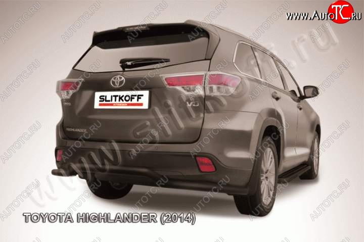 12 399 р. Защита задняя Slitkoff Toyota Highlander XU50 дорестайлинг (2013-2017) (Цвет: серебристый)  с доставкой в г. Набережные‑Челны