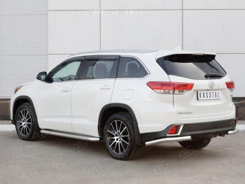 13 999 р. Защита заднего бампера (Ø63 мм уголки, нержавейка) SLITKOFF Toyota Highlander XU50 дорестайлинг (2013-2017)  с доставкой в г. Набережные‑Челны. Увеличить фотографию 4