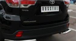 12 999 р. Защита заднего бампера (Ø63 мм уголки, нержавейка) SLITKOFF Toyota Highlander XU50 дорестайлинг (2013-2017)  с доставкой в г. Набережные‑Челны. Увеличить фотографию 3