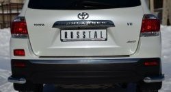 13 949 р. Защита заднего бампера (Ø63 мм уголки, нержавейка) SLITKOFF  Toyota Highlander  XU40 (2010-2013) рестайлинг  с доставкой в г. Набережные‑Челны. Увеличить фотографию 1