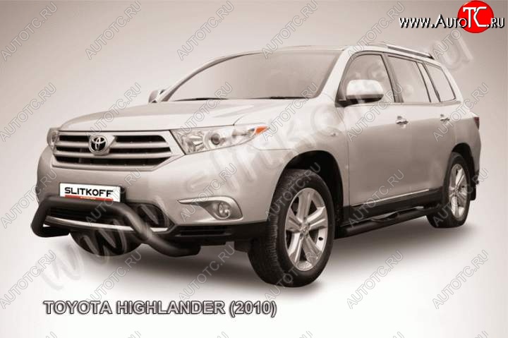 24 999 р. Кенгурятник d76 низкий мини чернаый  Toyota Highlander  XU40 (2010-2013) рестайлинг (Цвет: серебристый)  с доставкой в г. Набережные‑Челны