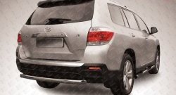 Защита заднего бампера из трубы диаметром 57 мм Slitkoff Toyota Highlander XU40 рестайлинг (2010-2013)