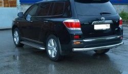 11 499 р. Защита заднего бампера d75x42 ммМеталл Дизайн  Toyota Highlander  XU40 (2007-2010) дорестайлинг (полированная нержавейка)  с доставкой в г. Набережные‑Челны. Увеличить фотографию 1