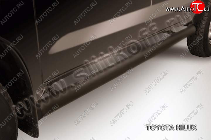 14 449 р. Защита порогов Slitkoff  Toyota Hilux  AN20,AN30 (2011-2016)  2-ой рестайлинг (Цвет: серебристый)  с доставкой в г. Набережные‑Челны