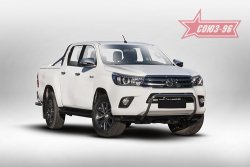 13 589 р. Защита переднего бампера под ПТФ Souz-96 (d42) Toyota Hilux AN120 дорестайлинг (2016-2020)  с доставкой в г. Набережные‑Челны. Увеличить фотографию 2