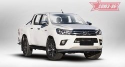 12 914 р. Защита переднего бампера одинарная Souz-96 (d60).  Toyota Hilux  AN120 (2016-2020) дорестайлинг  с доставкой в г. Набережные‑Челны. Увеличить фотографию 1