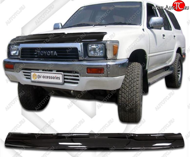 1 899 р. Дефлектор капота CA-Plastiс  Toyota Hilux Surf  N120,N130 (1989-1991) 5 дв. дорестайлинг (Classic черный, Без надписи)  с доставкой в г. Набережные‑Челны