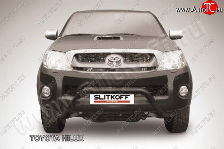 24 699 р. Кенгурятник d57 низкий широкий мини Slitkoff  Toyota Hilux  AN10,AN20 (2008-2011) 1-ый рестайлинг (Цвет: серебристый)  с доставкой в г. Набережные‑Челны