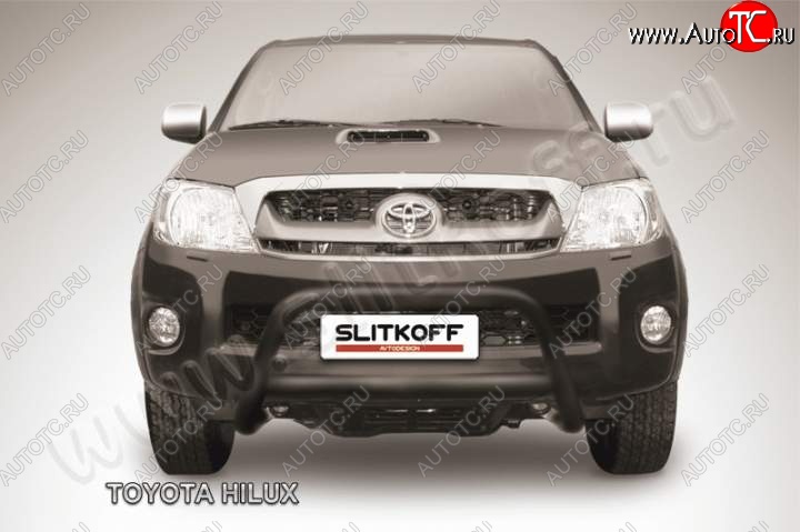 22 499 р. Кенгурятник d57 низкий Slitkoff  Toyota Hilux  AN10,AN20 (2008-2011) 1-ый рестайлинг (Цвет: серебристый)  с доставкой в г. Набережные‑Челны