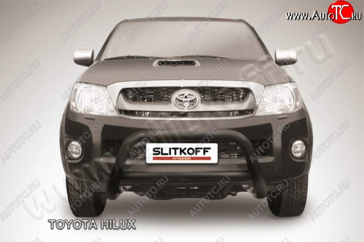 23 799 р. Кенгурятник d76 низкий Slitkoff  Toyota Hilux  AN10,AN20 (2008-2011) 1-ый рестайлинг (Цвет: серебристый)  с доставкой в г. Набережные‑Челны