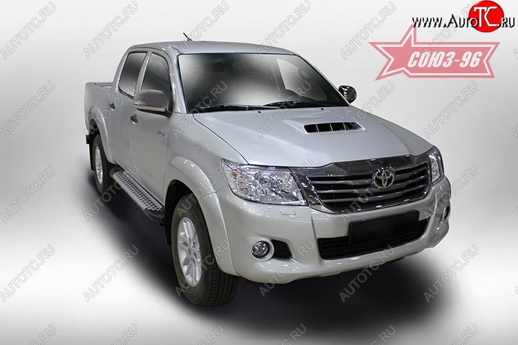 9 899 р. Пороги из алюминиевого профиля Souz-96 Toyota Hilux AN20,AN30  2-ой рестайлинг (2011-2016)  с доставкой в г. Набережные‑Челны