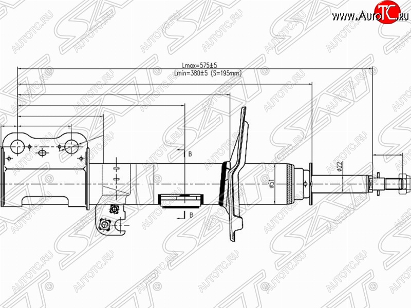 3 689 р. Правый амортизатор передний SAT  Toyota Ipsum  ACM20 - Noah  1  с доставкой в г. Набережные‑Челны