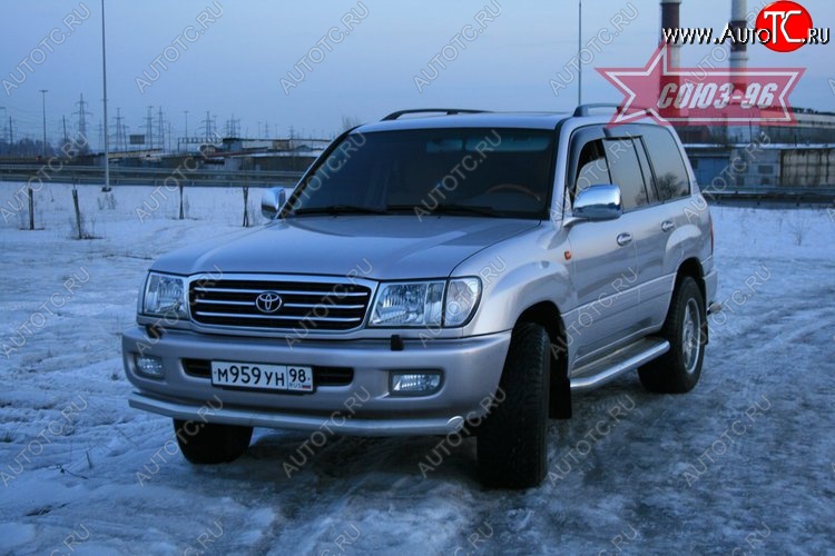 14 984 р. Защита переднего бампера одинарная Souz-96 (d76) Toyota Land Cruiser 100 дорестайлинг (1998-2002)  с доставкой в г. Набережные‑Челны