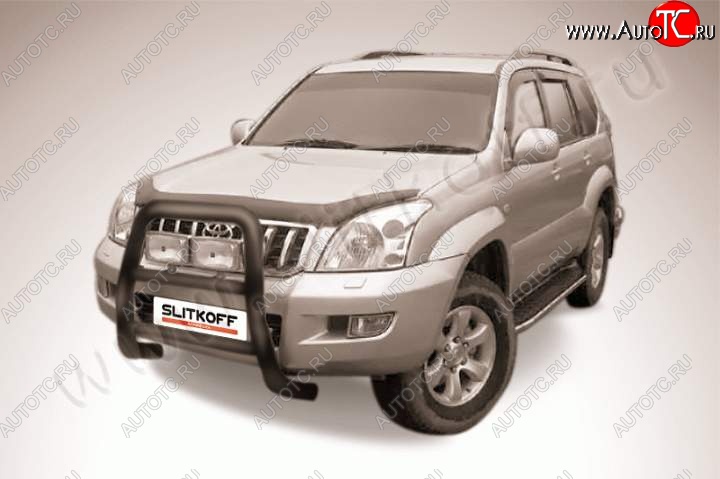 25 899 р. Кенгурятник d76 высокий  Toyota Land Cruiser Prado  J120 (2002-2009) (Цвет: серебристый)  с доставкой в г. Набережные‑Челны