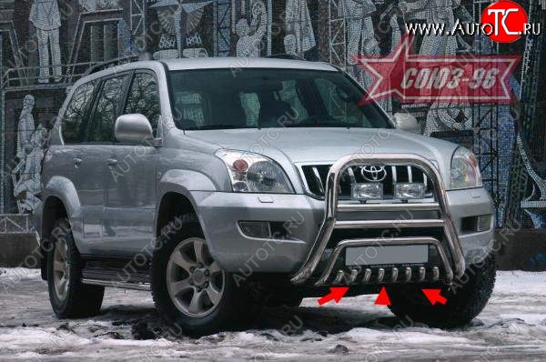 15 434 р. Защита переднего бампера нижняя Souz-96 Toyota Land Cruiser Prado J120 (2002-2009)  с доставкой в г. Набережные‑Челны