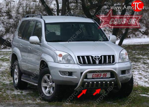 14 264 р. Защита переднего бампера нижняя Souz-96 Toyota Land Cruiser Prado J120 (2002-2009)  с доставкой в г. Набережные‑Челны