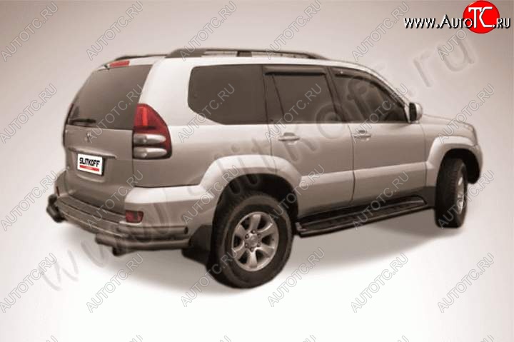 9 499 р. Уголки d76+d42 двойные Slitkoff (сталь окрашенная)  Toyota Land Cruiser Prado  J120 (2002-2009) (Цвет: серебристый)  с доставкой в г. Набережные‑Челны