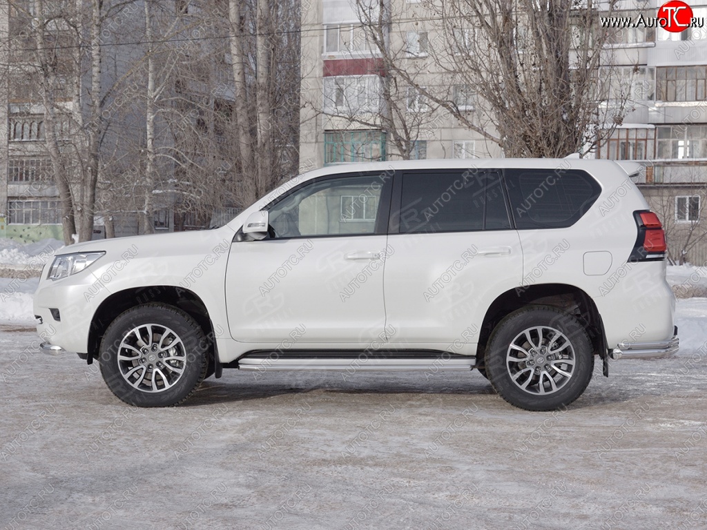 17 849 р. Защита порогов (Ø42 мм, нержавейка) SLITKOFF Toyota Land Cruiser Prado J150 2-ой рестайлинг (2017-2020)  с доставкой в г. Набережные‑Челны