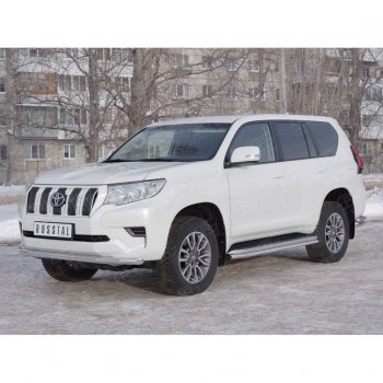 20 399 р. Защита переднего бампера (Ø63 мм, нержавейка) SLITKOFF Toyota Land Cruiser Prado J150 2-ой рестайлинг (2017-2020)  с доставкой в г. Набережные‑Челны. Увеличить фотографию 3