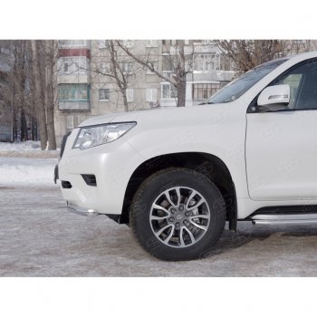 20 399 р. Защита переднего бампера (Ø63 мм, нержавейка) SLITKOFF Toyota Land Cruiser Prado J150 2-ой рестайлинг (2017-2020)  с доставкой в г. Набережные‑Челны. Увеличить фотографию 4