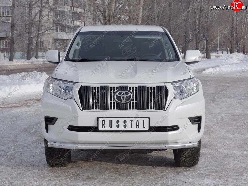 20 399 р. Защита переднего бампера (Ø63 мм, нержавейка) SLITKOFF Toyota Land Cruiser Prado J150 2-ой рестайлинг (2017-2020)  с доставкой в г. Набережные‑Челны