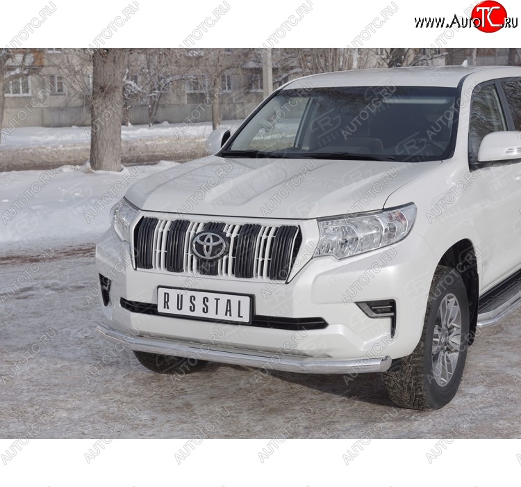 20 999 р. Одинарная защита переднего бампера диаметром 76 мм Toyota Land Cruiser Prado J150 2-ой рестайлинг (2017-2020)  с доставкой в г. Набережные‑Челны