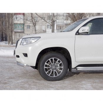 20 999 р. Одинарная защита переднего бампера диаметром 63 мм SLITKOFF Toyota Land Cruiser Prado J150 2-ой рестайлинг (2017-2020)  с доставкой в г. Набережные‑Челны. Увеличить фотографию 2