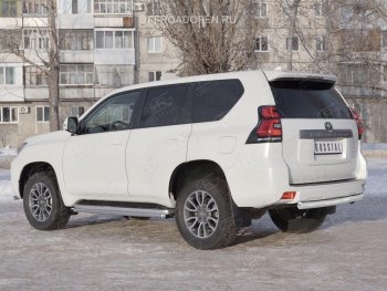 19 549 р. Защита заднего бампера (Ø76 мм, нержавейка) SLITKOFF Toyota Land Cruiser Prado J150 2-ой рестайлинг (2017-2020)  с доставкой в г. Набережные‑Челны. Увеличить фотографию 2