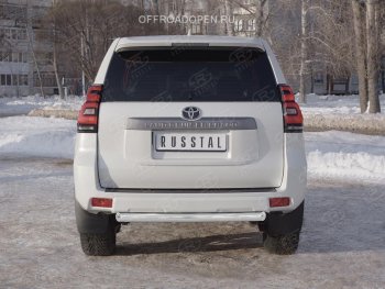 19 549 р. Защита заднего бампера (Ø76 мм, нержавейка) SLITKOFF Toyota Land Cruiser Prado J150 2-ой рестайлинг (2017-2020)  с доставкой в г. Набережные‑Челны. Увеличить фотографию 4