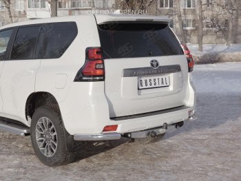 12 249 р. Защита заднего бампера (Ø76 мм уголки, нержавейка) SLITKOFF Toyota Land Cruiser Prado J150 2-ой рестайлинг (2017-2020)  с доставкой в г. Набережные‑Челны. Увеличить фотографию 4