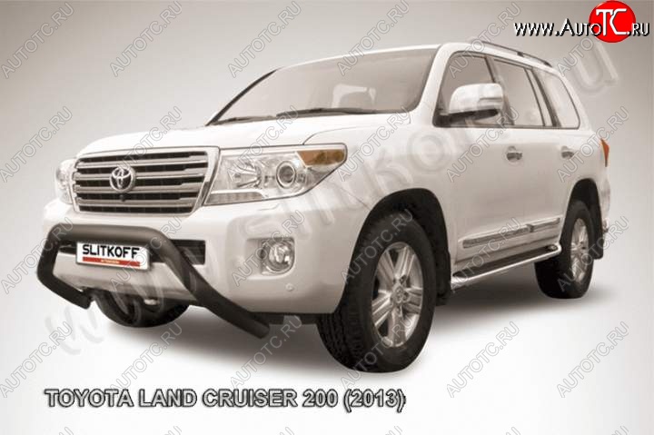 20 599 р. Кенгурятник d76 низкий широкий мини Toyota Land Cruiser 200 1-ый рестайлинг (2012-2015) (Цвет: серебристый)  с доставкой в г. Набережные‑Челны