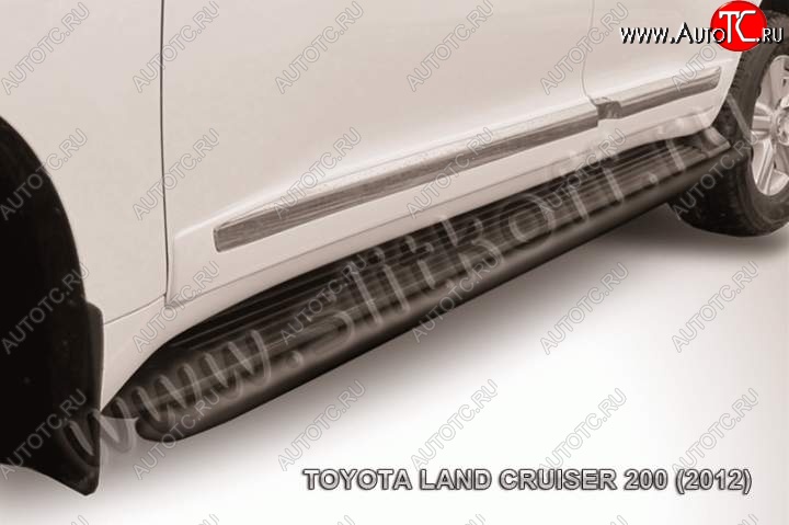 10 699 р. Защита штатного порога d42 Slitkoff  Toyota Land Cruiser  200 (2012-2015) 1-ый рестайлинг (Цвет: серебристый)  с доставкой в г. Набережные‑Челны