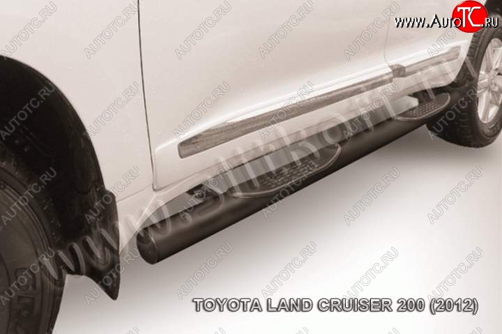 17 949 р. Защита порогов Slitkoff Toyota Land Cruiser 200 1-ый рестайлинг (2012-2015) (Цвет: серебристый)  с доставкой в г. Набережные‑Челны