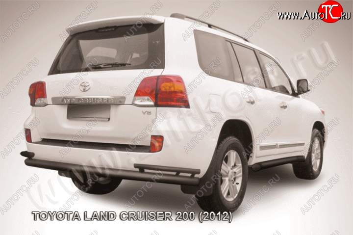 15 499 р. Защита задняя Slitkoff Toyota Land Cruiser 200 1-ый рестайлинг (2012-2015) (Цвет: серебристый)  с доставкой в г. Набережные‑Челны