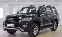 21 599 р. Защита переднего бампера (Ø63 мм волна, нержавейка) SLITKOFF  Toyota Land Cruiser  200 (2015-2021) 2-ой рестайлинг  с доставкой в г. Набережные‑Челны. Увеличить фотографию 2