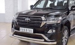 24 849 р. Защита переднего бампера (2 трубыØ76 и 63 мм, нержавейка) SLITKOFF Toyota Land Cruiser 200 2-ой рестайлинг (2015-2021)  с доставкой в г. Набережные‑Челны. Увеличить фотографию 3