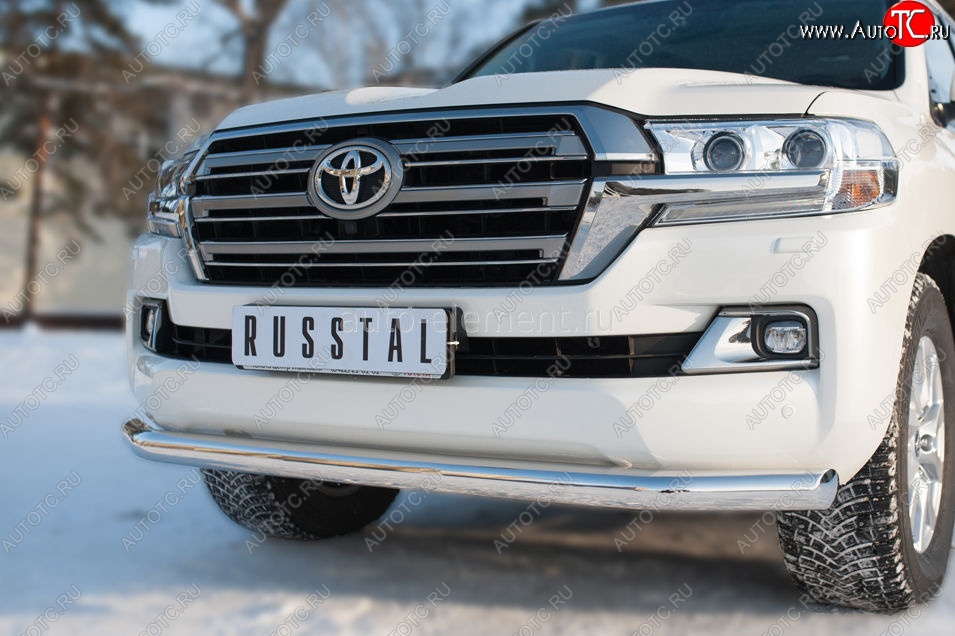 18 899 р. Одинарная защита переднего бампера диаметром 63 мм SLITKOFF Toyota Land Cruiser 200 2-ой рестайлинг (2015-2021)  с доставкой в г. Набережные‑Челны